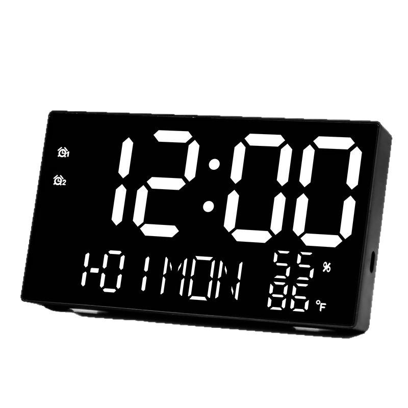 Creative LED Satellite Digital Temperature Clock Mirror Alarm Clock Multifunctional Clock Plug-in Automatic Clock
