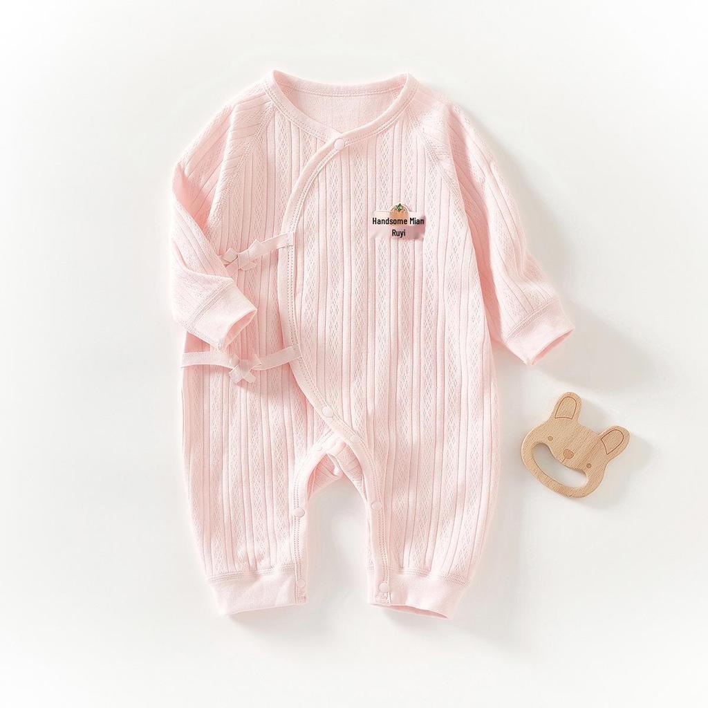 Neugeborenen Strampler aus reiner Baumwolle mit Schmetterlingsmotiv - Vier Jahreszeiten, Knochenloser Jumpsuit für Frühling & Herbst