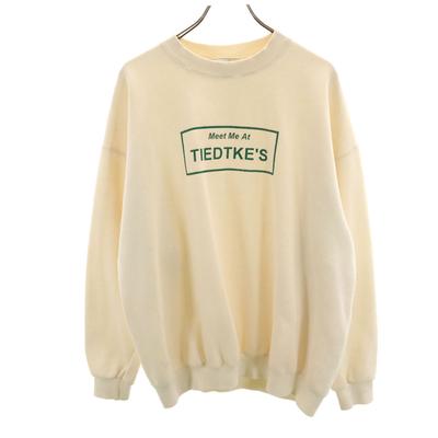 90s Old TIEDTKE'S Long Sleeve Sweat Trainer XL Beige Men's Used