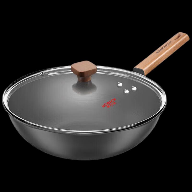 KOBACH KGS-C32B Flat-Bottom Iron Wok