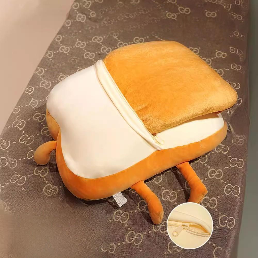 Toast Plush Pillow Blanket Duo For Office Napping And Relaxation