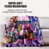 K Pop Demon Hunters Flannel Blanket Hot Anime Plush Warm Throw for Home Leisure Sofa Bed Cover Office Nap Camping Travel Gift