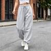 Pantalones Casuales para Mujer con Dobladillo, Ajuste Holgado, Pantalones de Chándal de Color