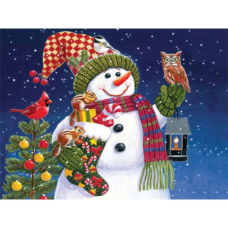 

Зимняя алмазная живопись 5d с Рождеством, полная дрель, круглая Алмазная вышивка, стразы, картины, алмазная мозаика, зимний домашний декор, подарок Full Round 20x25CM