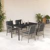 VidaXL 5-Piece Garden Dining Set with Cushions, Patio Table and Chair, Patio Furniture, Outdoor Furniture, 3212176
