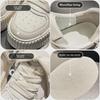 Women's 2023 Spring Genuine Leather Thick-Soled White Height-Boost Biscuit Sneakers