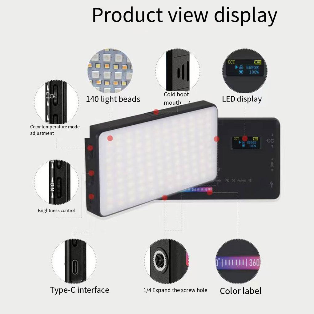 W140 CRI 95 LED Video Light Portable Camera Photo Light Panel Dimmable for DSLR Camera Camcorder High Brightness