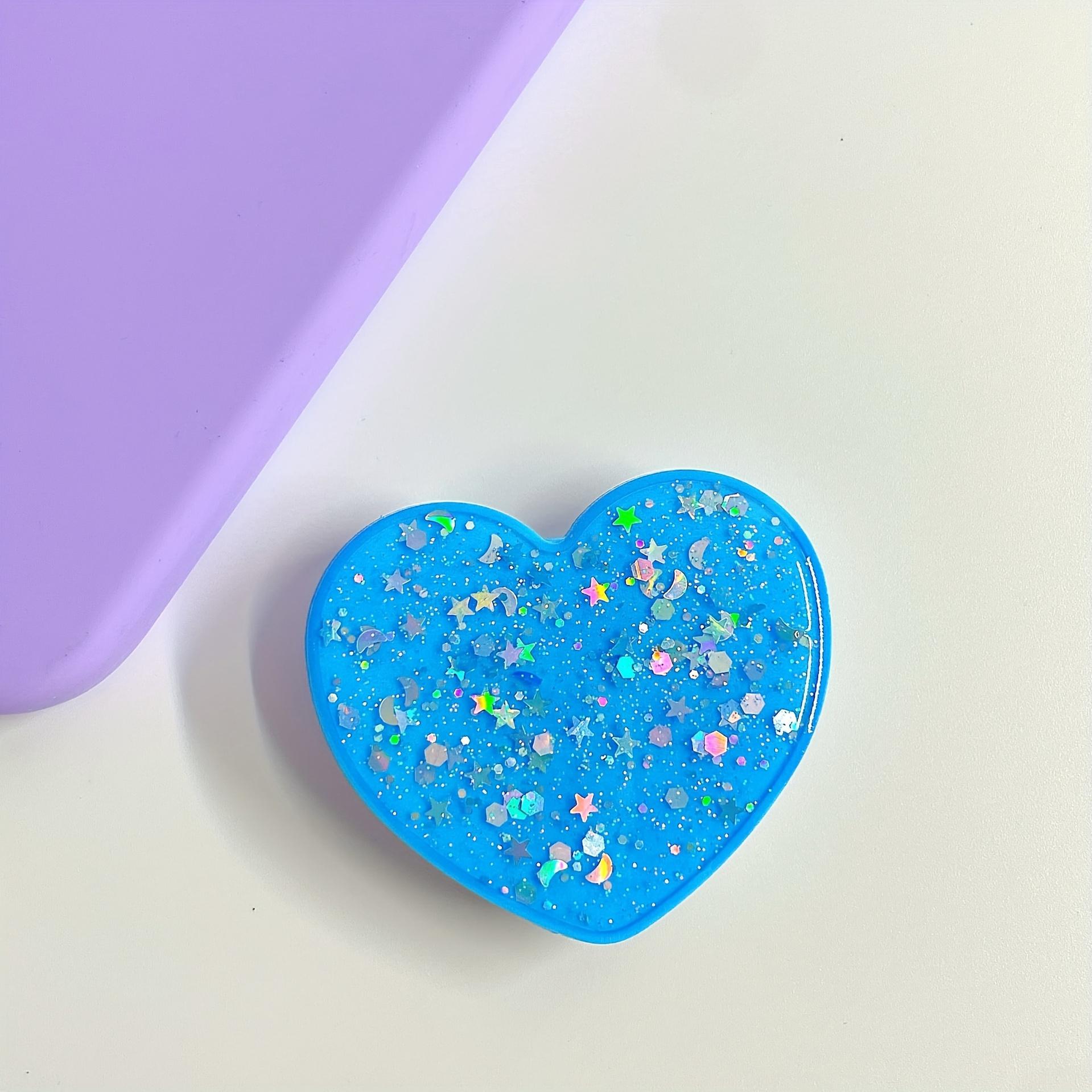 

360 Degree Rotating Multifunctional Flash Phone Holder Made of ABS, Resin Glue, and Sparkling Stars, Suitable for All Phones синій