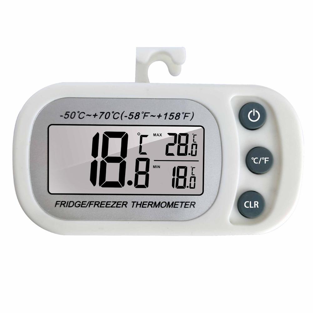 Digital Refrigerator Freezer Thermometer Large LCD Waterproof Mini Thermometer Magnetic Back& Hook for Kitchen Home Restaurant