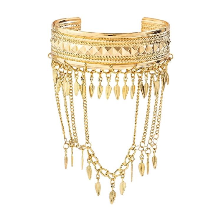 Durable Metal Coin Leaf Tassels Arm Cuffs Bracelet Gold Silver Armlet For Everyday Or Special Event