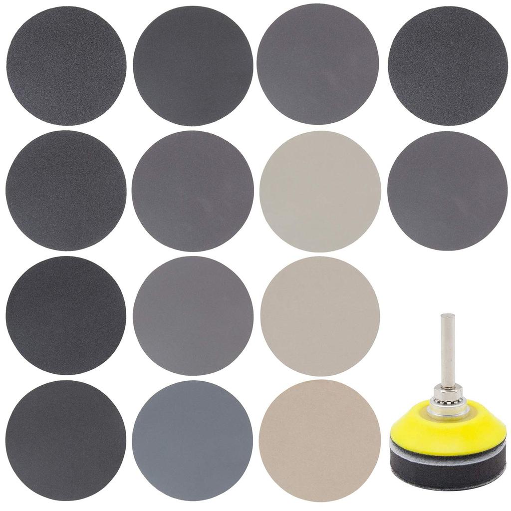 GOH DODD Waterproof for Polishing Mirror and Glossy Compatible with Electric Sanders 15 Sandpaper, 50mm, 180-Sheet Set, Metal, Polishing, Woodworking,