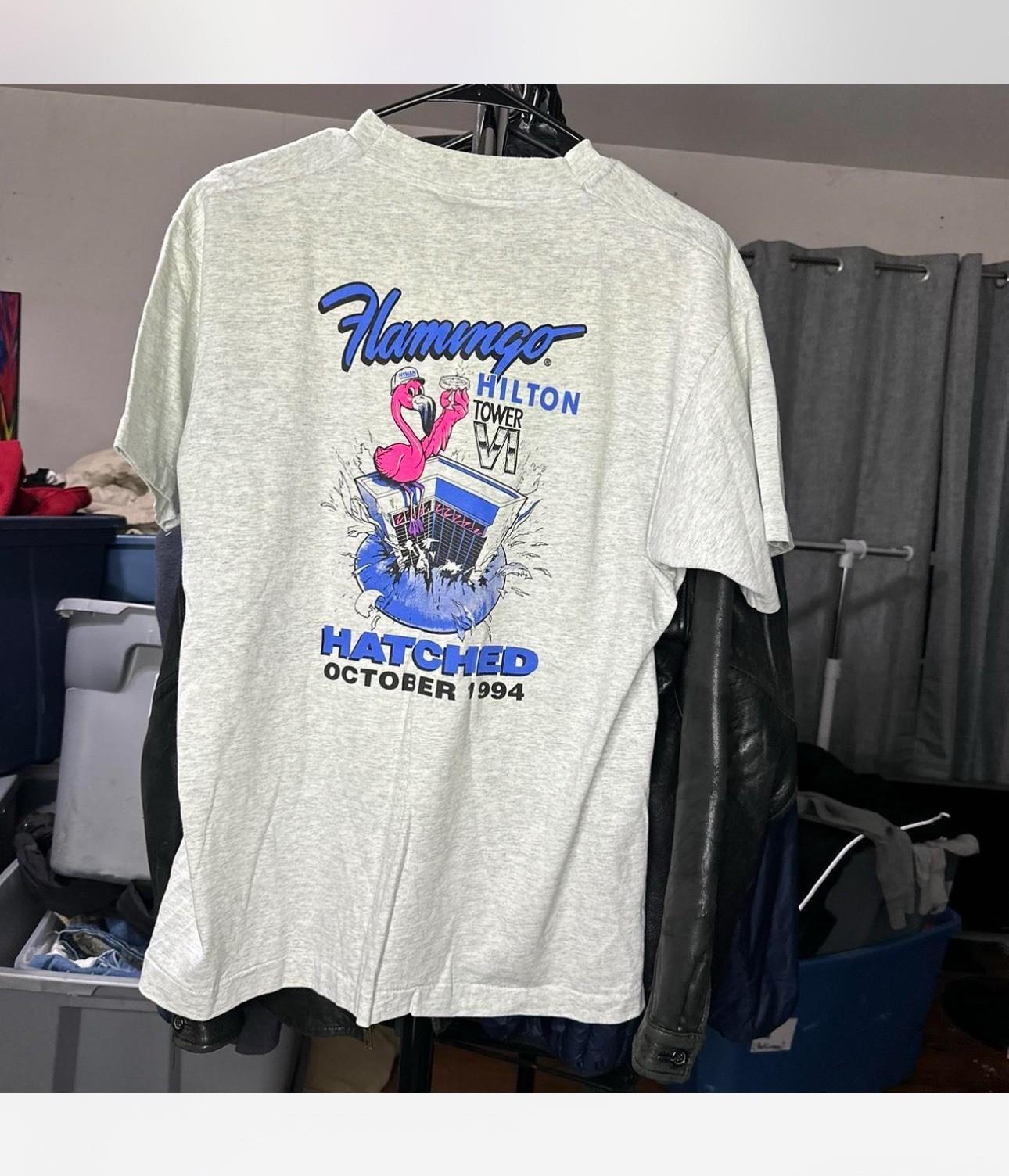 Vintage Hilton Flamingo Casino T-Shirt Size L Las Vegas Strip 90’s Slots XL