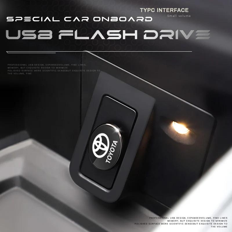 Toyota 2026 New Hub Caps Car Logo U Disk Flash Drive Type C USB Memory Toyota Corolla Yaris Aygo Prius RAV4  Car Sticker