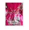Women's Japanese-Style Satin Kimono Bathrobe with Peacock Design