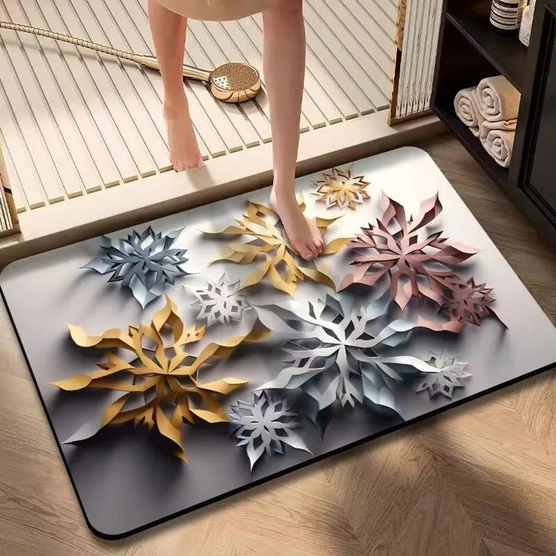 Painted Floral Oil Painting Pattern Door Front Mat Decoration Home Bathroom Floor Mat