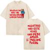 Rapper Bad Bunny Washed Vintage T-shirt Debi Tirar Mas Fotos DTMF World Tour 2026 T Shirts Men's Fashion Hip Hop T-shirts Tops