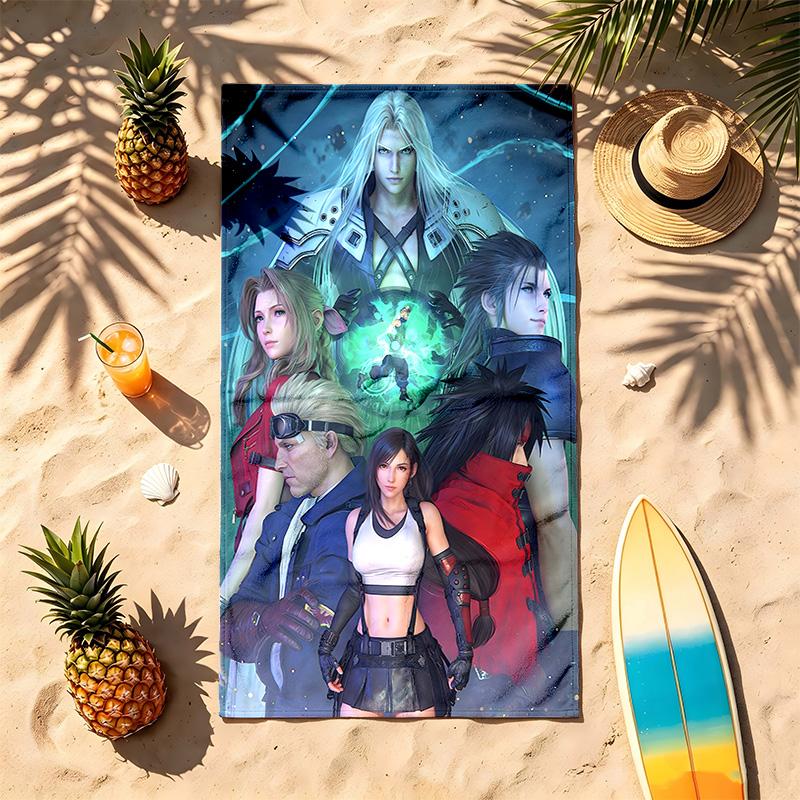 Final Fantasy (5) Theme Beach Towel Sand Resistant Soft And Comfortable Suitable For The Pool Camping Yoga And Diving A Travel
