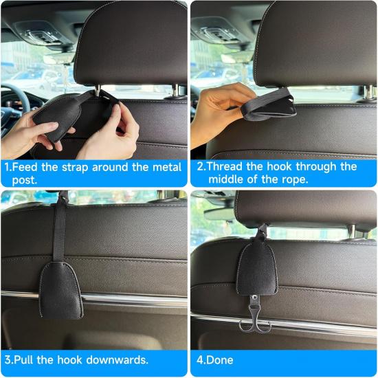 2 Pcs Car Purse Hook Headrest Hooks, Car Seat Storage Organizer for Bags, Car Accessories for Women