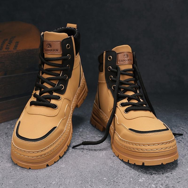 Pár Malé Žluté Boty Pánské Zimní Vysoké Velká Hlava Martinky Pánské Lokomotivní Pracovní Pánské Boty 2024 Nové