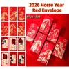 6Pcs/Set Traditional 2026 Horse Year Red Envelope Paper Money Envelope  Marriage Celebration