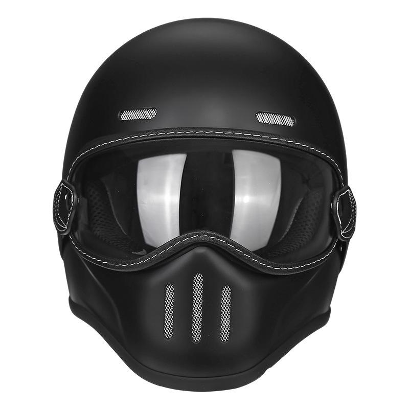 Retro Glass Fiber Motorcycle Helmet for Men & Women - Fits Cruisers & Scooters