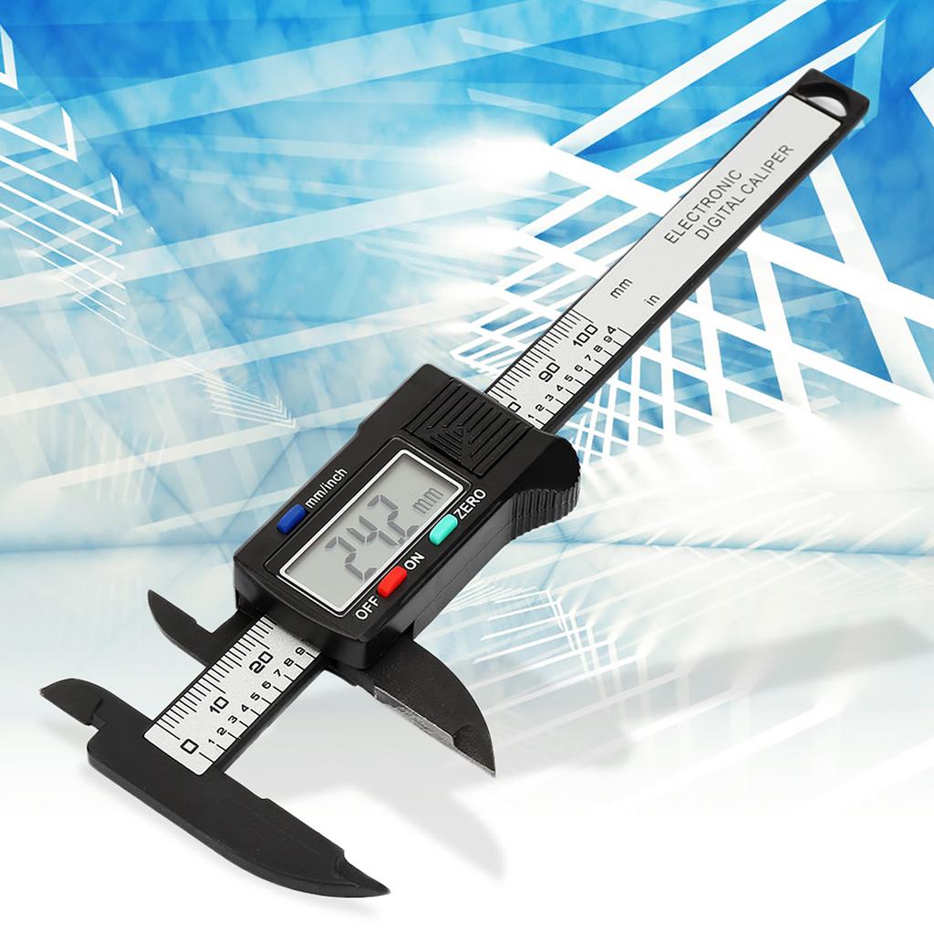 Practical 100 mm Plastic Electronic Digital Caliper with Large LCD Screen  (Without Battery)