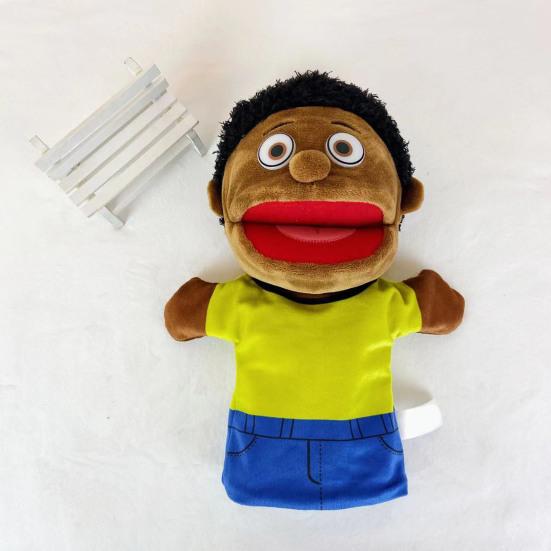 Hand Puppet Doll Black African Grandparents Parents Son Daughter Family Member Cartoon Doll Interactive Toys Kids Storytelling Pretend Play