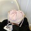 New pearl handbag trendy versatile fashion pleated cloud bag chain shoulder crossbody bucket bag