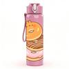 1PC Donut Cartoon Pattern 750ml Color Plastic Sports Water Bottle Leakproof Flip Straw Lid Suitable for Sports Office Home Use