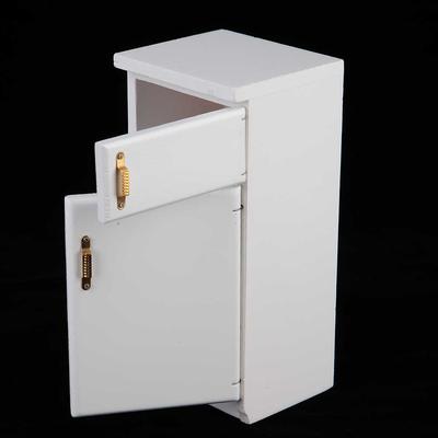 White   Refrigerator Model, 1:12  Ature Kitchen Accessories, Wooden   Furniture for Photography and Display, 5.1 X 2.4 X 2.1 Inch