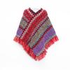 Christmas Style Ladies' Red Retro Ethnic Pullover Shawl Cloak for Spring, Autumn, and Winter Tibetan Travel