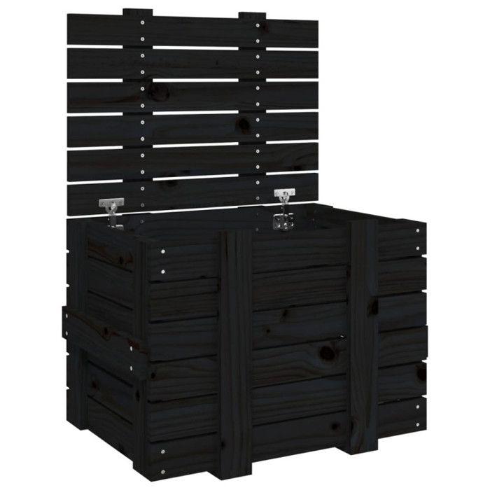 VidaXL Storage Box Black 58x40.5x42 Cm Solid Pine Wood 824997