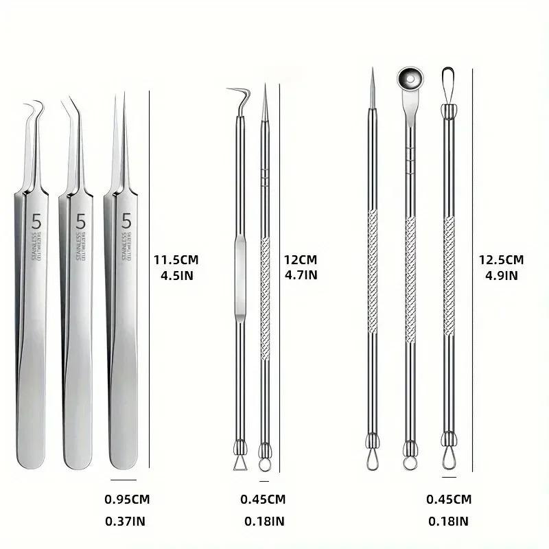 8PCS Acne Needle Cell Clip Blackhead Removal Tool Stainless Steel Acne Beauty Acne Needle Extraction