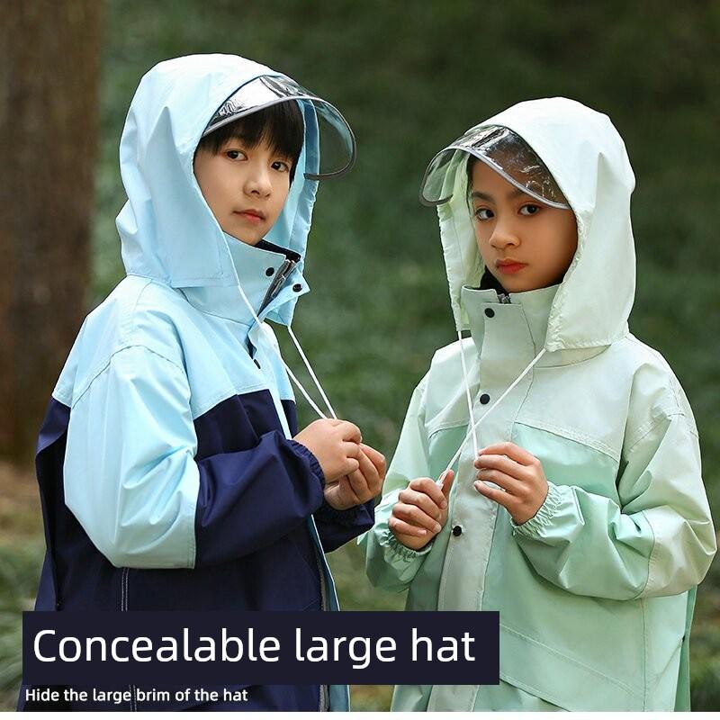 Zaino alla moda per studenti della scuola elementare, Impermeabile a due pezzi per bambini, Pantaloni da pioggia, Set di abbigliamento unisex per giochi all'aperto con l'acqua per ragazzi e ragazze