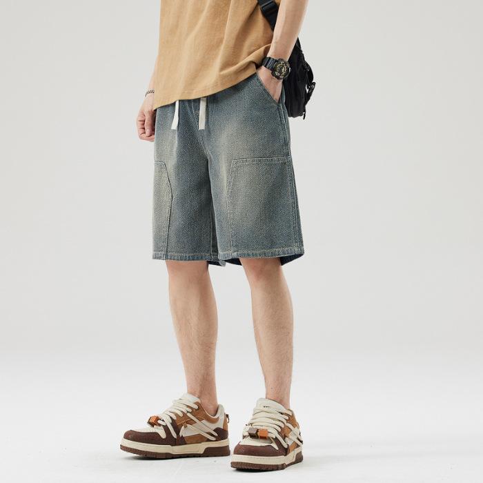 

Мужские летние джинсовые шорты, новые, свободные, прямые, рабочие, пятикарманные 4XL