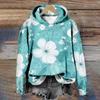 Women's Floral Hoodie Hipster Winter Pullover Harajuku Loose-Fit Casual Sweatshirt Cozy Fleece-Lined Jacket Casual Streetwear