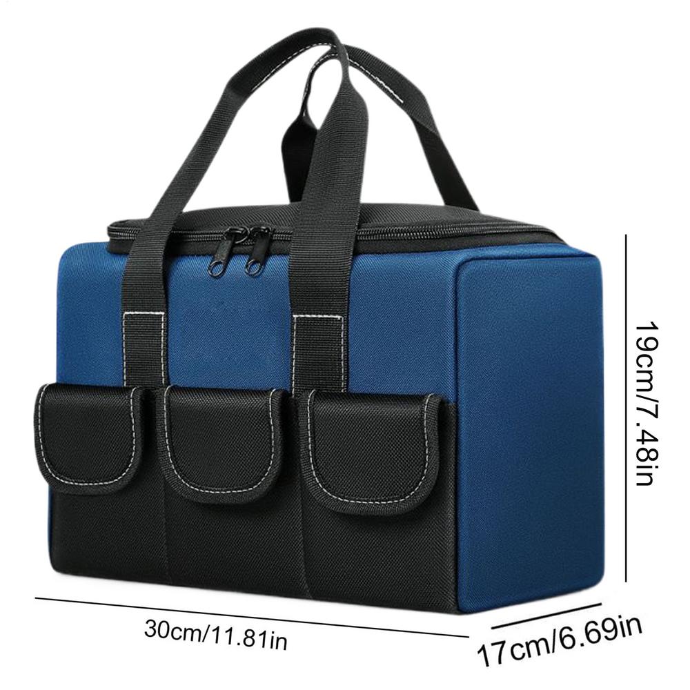 

Tool Bag Waterproof Tool Organization Bags Zipper Hardware Case Oxford Thick Wear-Resistant for Construction Site Electrical Car синий