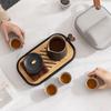 High-End Portable Ceramic Travel Tea Set with Tea Caddy