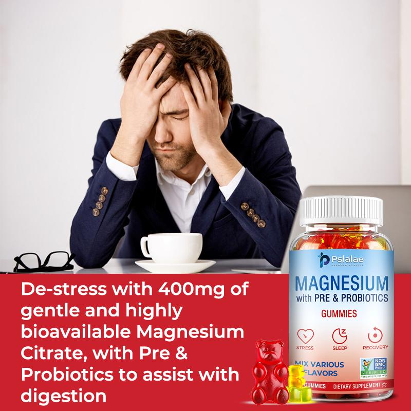 Magnesium-Gummis - Schlafunterstützung, Stressabbau - mit Präbiotika & Probiotika