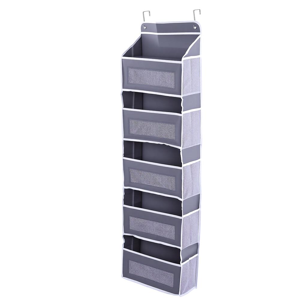 5 Tier Over The Door Organizer Large Capacity Behind Door Storage with 5 Spacious Pockets and 13 Mesh Pockets