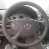 For Mercedes Benz E-Class W211 G-Class W463 2002-2007 Hand-stitched Grey Genuine Leather Peach Wood Grain Steering Wheel Cover