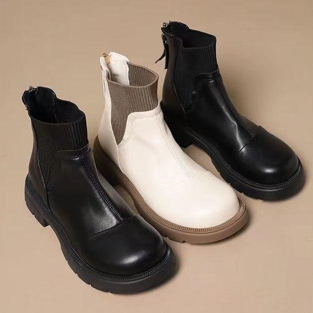 Small Short Boots Women's Boots Fleece Thickened Women's Shoes Skinny Boots Versatile Long Boots