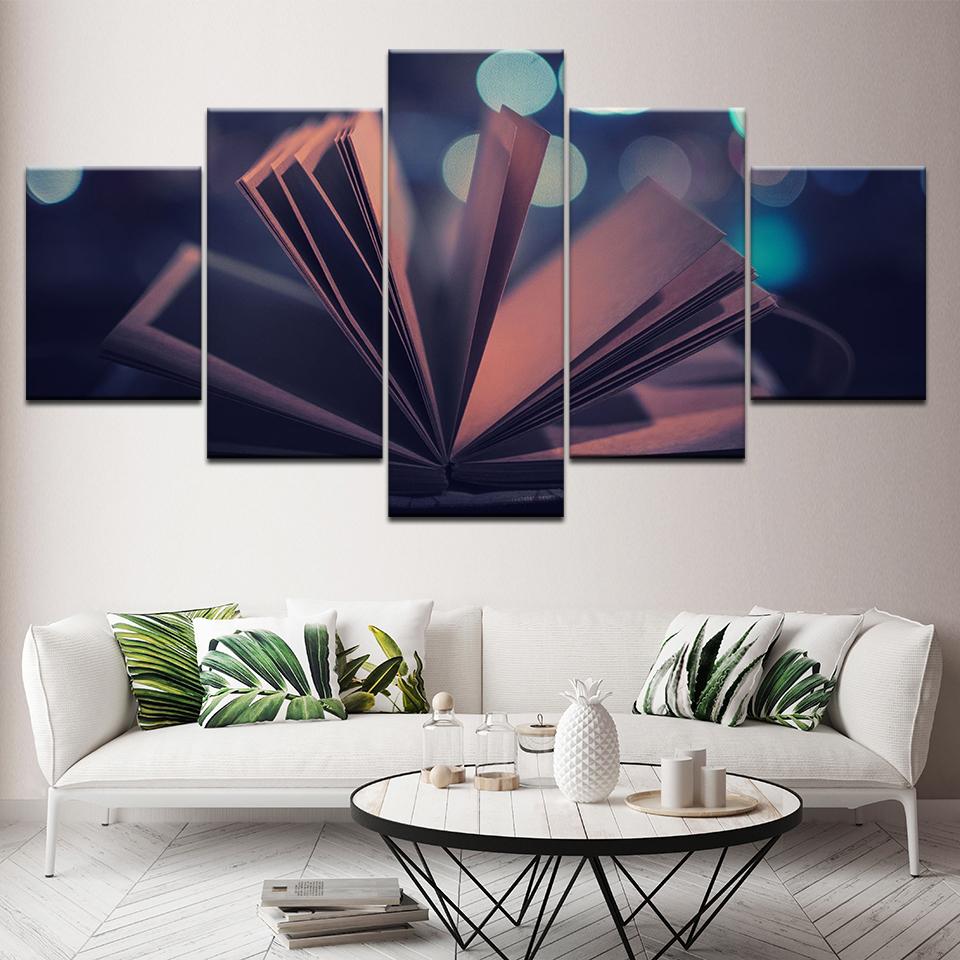

Canvas Painting abstract opening book 5 Pieces Wall Art Painting Modular Wallpapers Poster Print for living room Home Decor 20x35 20x45 20x55cm