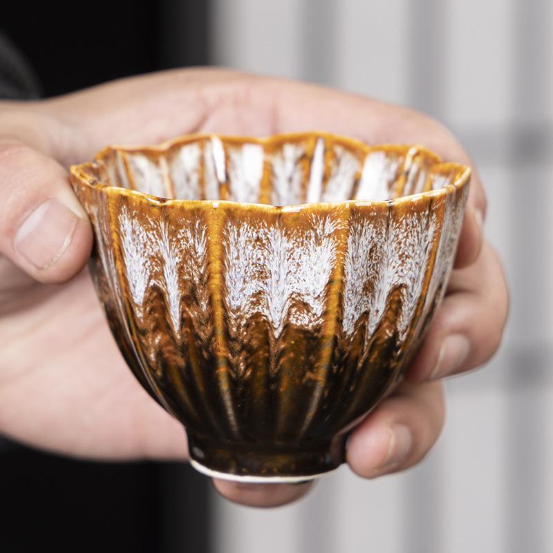 Japanese-style Kiln Change Ceramic Teacup Creative Master Teacup Retro Single Cup Household Kung Fu Tea Set Teaware Utensils
