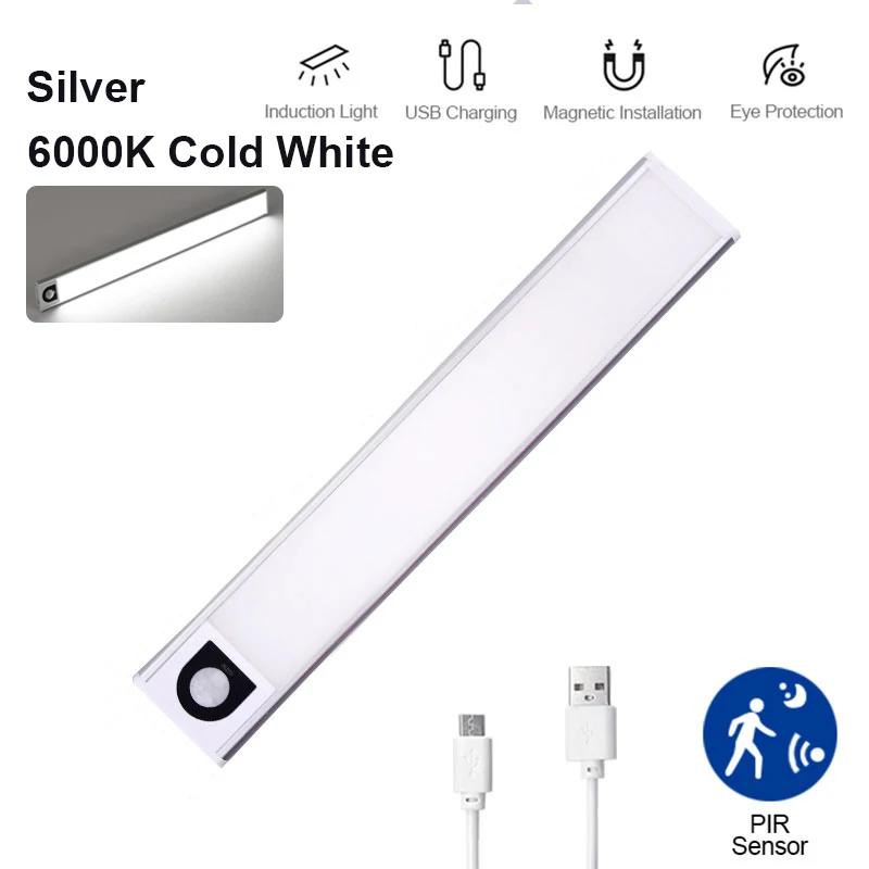 Ultra-thin LED Cabinet Light USB Rechargeable Motion Sensor Light 3 Colors Dimmable Wardrobe Closet Kitchen Lighting Night Lamp