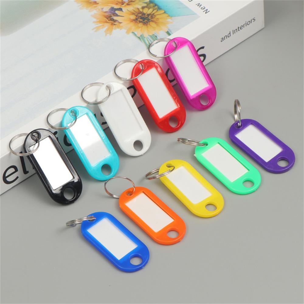 10pcs/Set Multicolor Plastic Number Keychain Labels Numbered Name Baggage Luggage ID Tags Pendant With Key Ring for Women Men