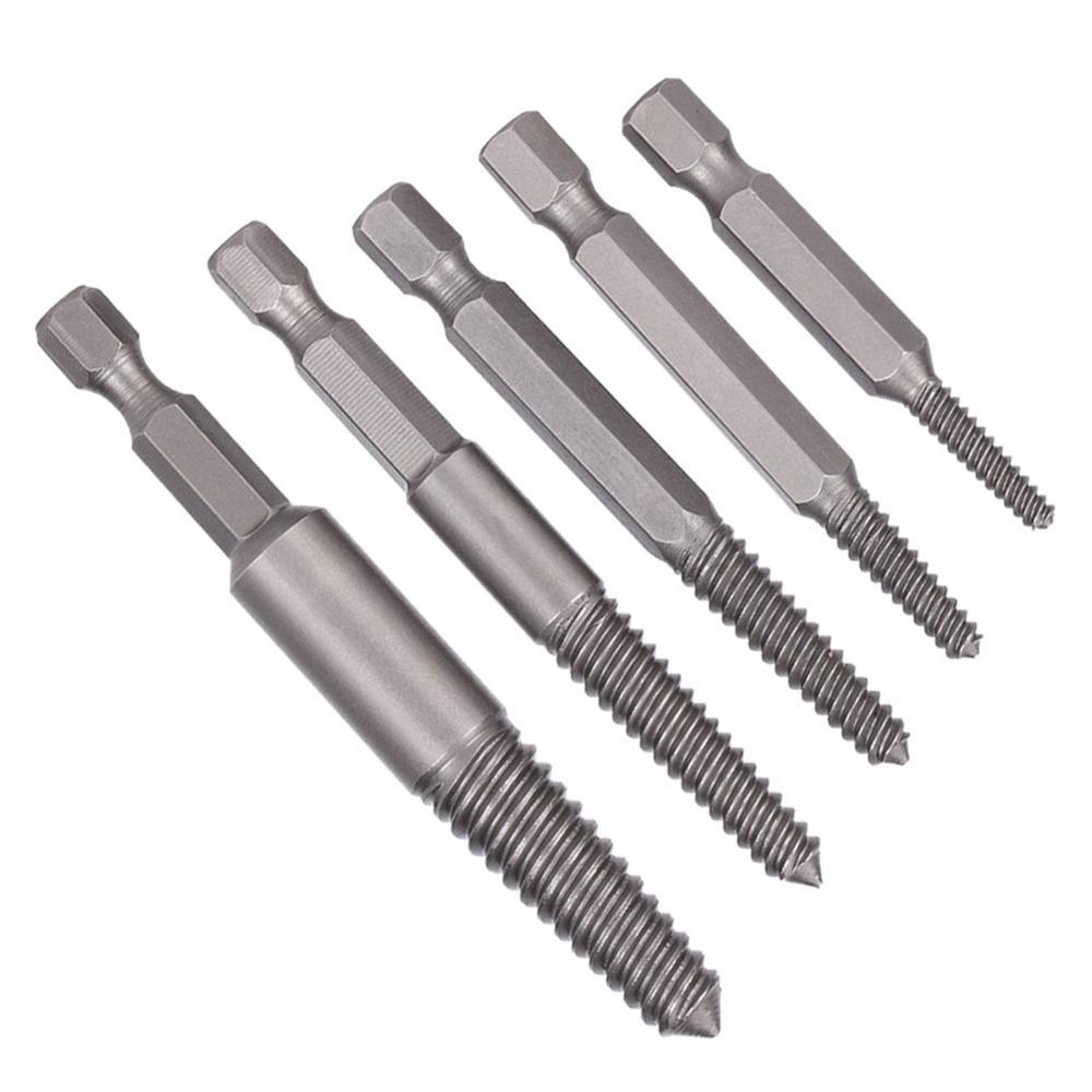 5PCS Hex Shank Broken Screw Extractor Stripped Screw Extractor Kit For Automotive Repair