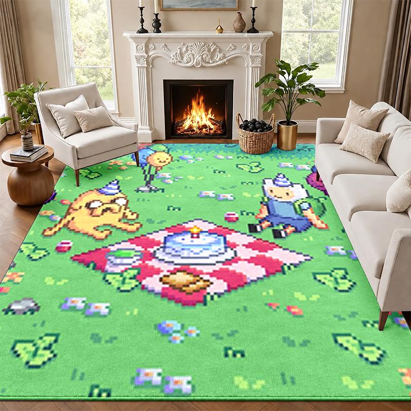 Adventure Time Carpet Door Mat for Living Room or Bedroom Protective Mat Under Chair Office Decoration Christmas Gift Birthday Present