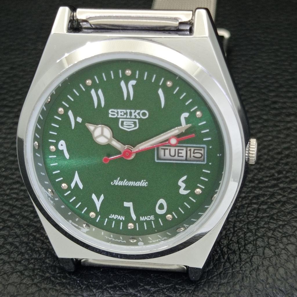 AUTOMATIC VINTAGE REFURBISHED SEIKO 5 6309A JAPAN MENS GREEN WATCH a441390-5 Sk-a441390