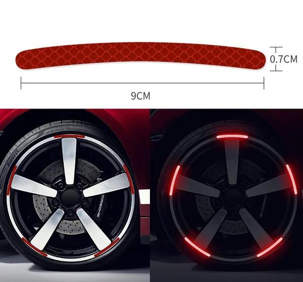

Car Tire Hub Reflective Strips Stickers Car Motorcycle Bicycle Wheel High Reflective Warning Decals Tyre Rim Reflector Sticker красный